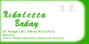 nikoletta bakay business card